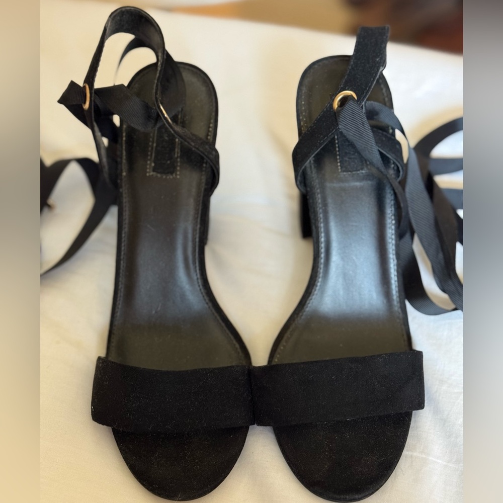 Forever 21 Black Strappy Heels